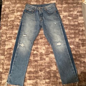 Levi's 501 Straight Leg Raw Hem Jeans